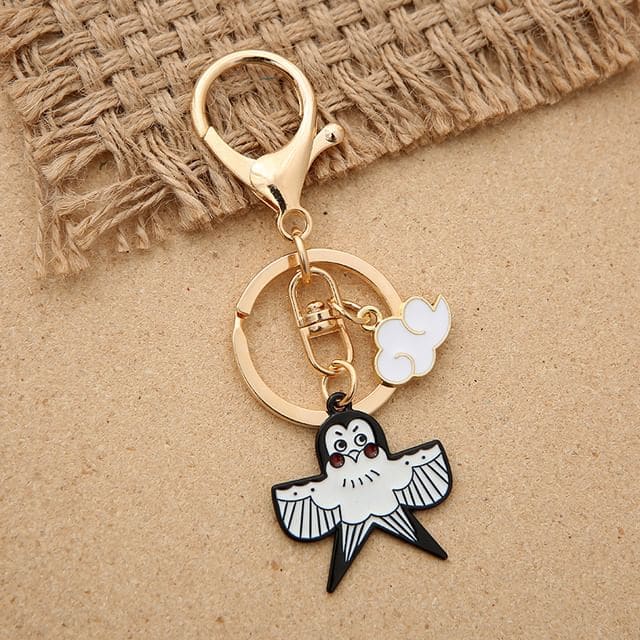 Japanese Kite Bag Charm / Key Ring - Black / One Size