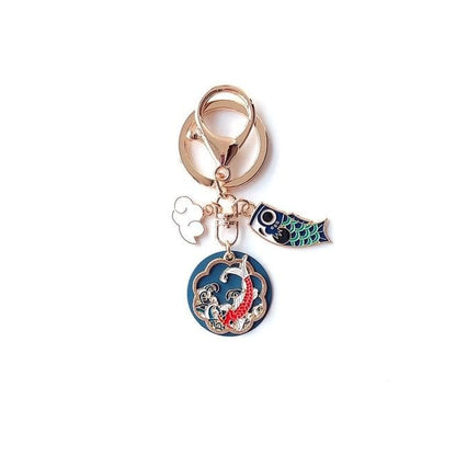 Japanese Nishikigoi Key Ring / Bag Charm - Blue / One Size