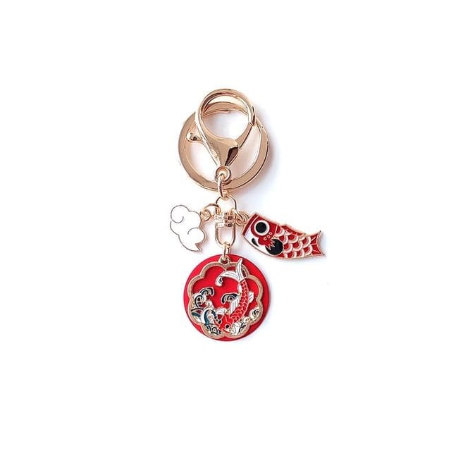 Japanese Nishikigoi Key Ring / Bag Charm - Red / One Size