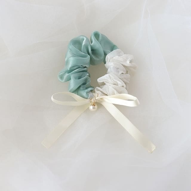 Japanese Ribbon Scrunchie - Light Green / One Size