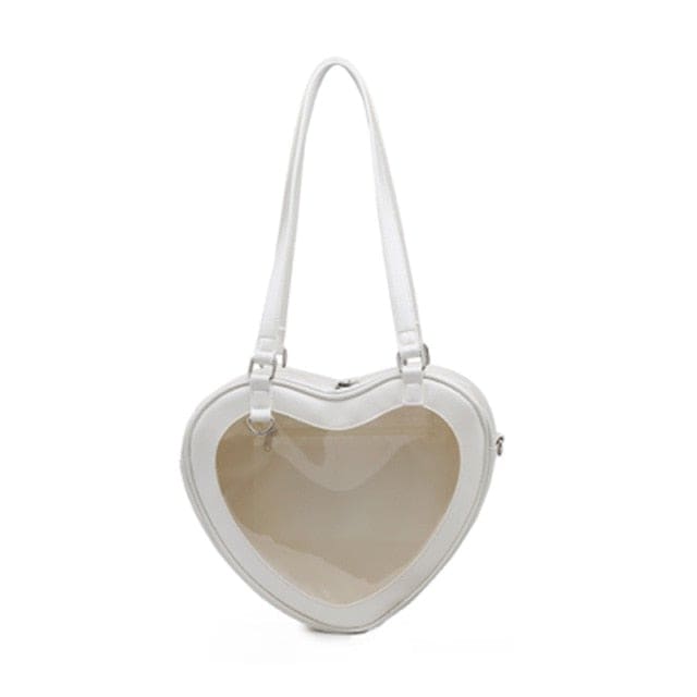 Japanese Sweet Heart Transparent JK Travel School Bag