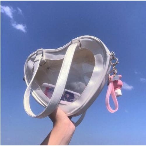 Japanese Sweet Heart Transparent JK Travel School Bag