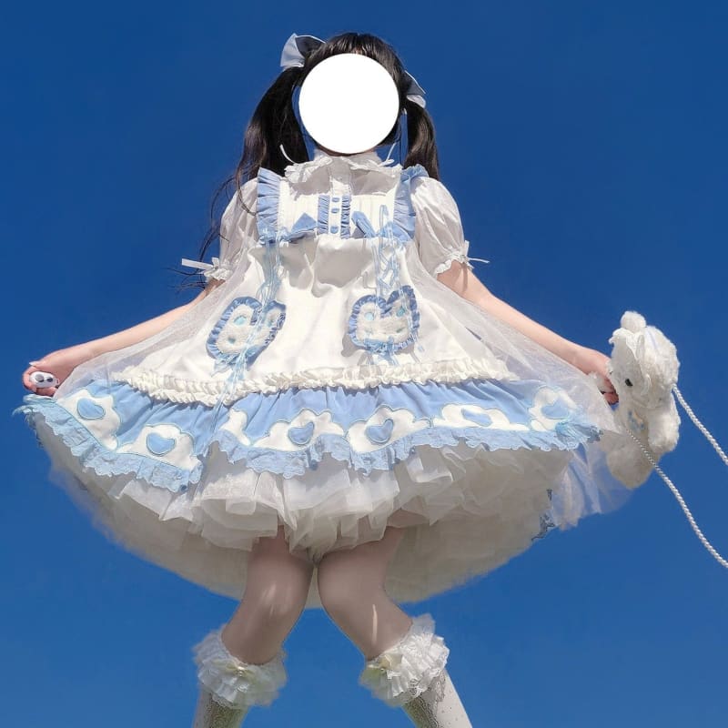 Japanese Sweet Lolita Cute Rabbit Ruffles Bow Jsk Princess