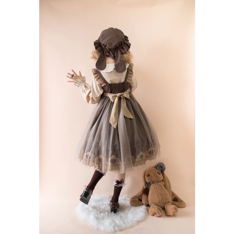 Japanese Sweet Lolita Cute Rabbit Ruffles Bow Jsk Princess