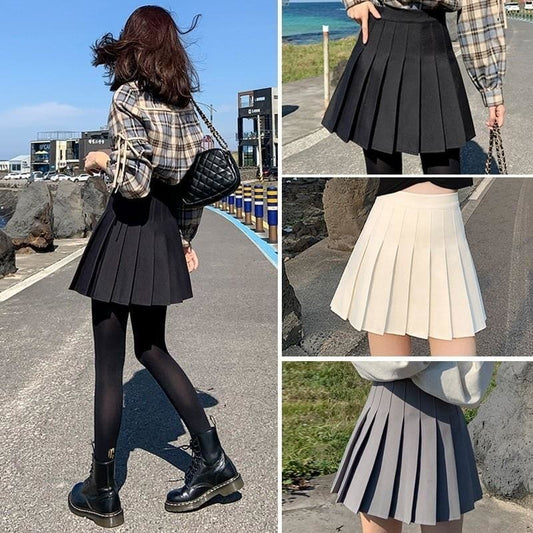 Jennie - Pleated Dark Academia Summer Mini Skirt - Skirt