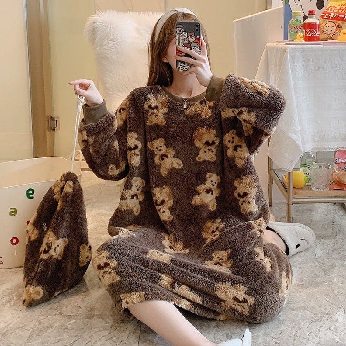 Kawaii Animal Printed Homewear Pajamas Dress MM2295