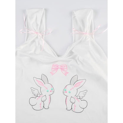 Kawaii Bunny Bow Camisole - short sleeve tops