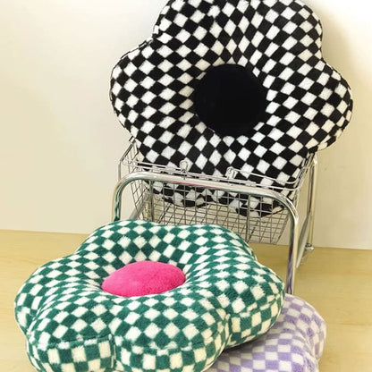 Kawaii Checkered Flower Pillow - Pillow