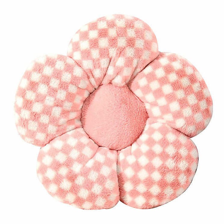 Kawaii Checkered Flower Pillow - Pillow