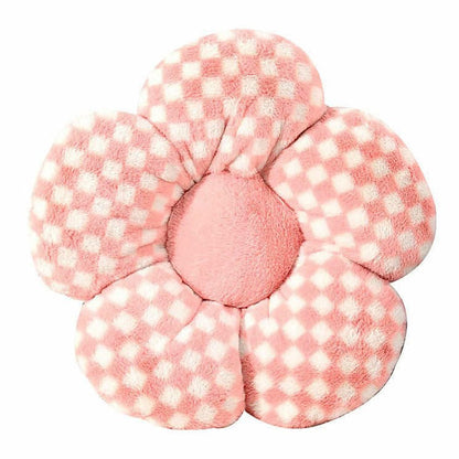 Kawaii Checkered Flower Pillow - Pillow