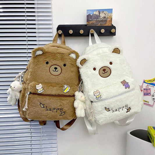 Kawaii Cute Bear Fluffy Backpack MM2294