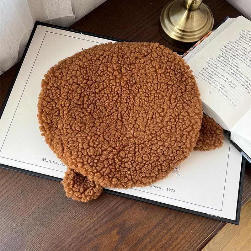 Kawaii Cute Ears Plush Beret - Brown / One Size