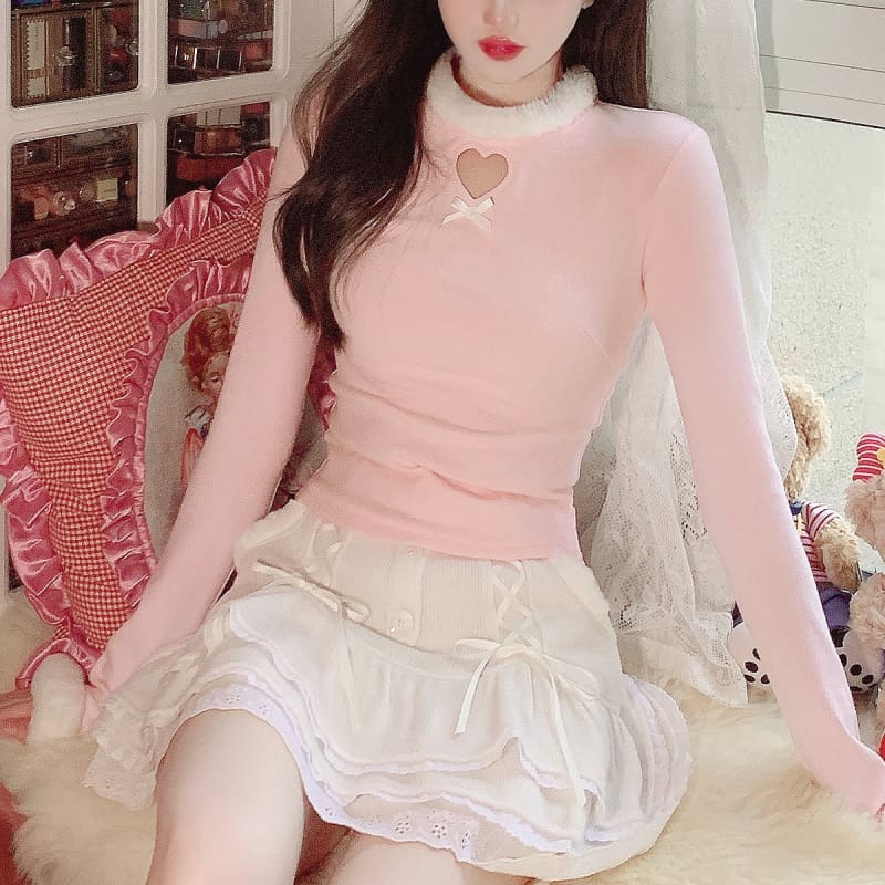 Kawaii Cute Heart Fluffy Pullover MK16871