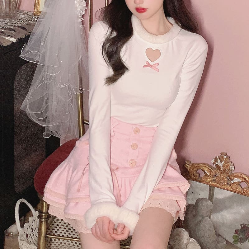 Kawaii Cute Heart Fluffy Pullover MK16871