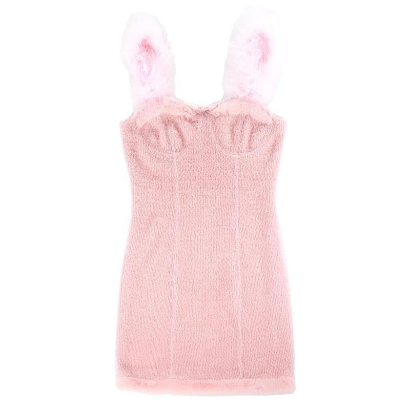 Kawaii Cute Heart Fluffy Suspender Dress MK16870