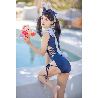 [Deposit/Reservation] Kawaii Cute Pink/Blue/Navy Bunny Swimsuit SP17559 - Harajuku Kawaii Fashion Anime Clothes Fashion Store - SpreePicky