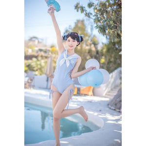 Kawaii Cute Pink/Blue/Navy Bunny Swimsuit MK17559 – KawaiiMoriStore