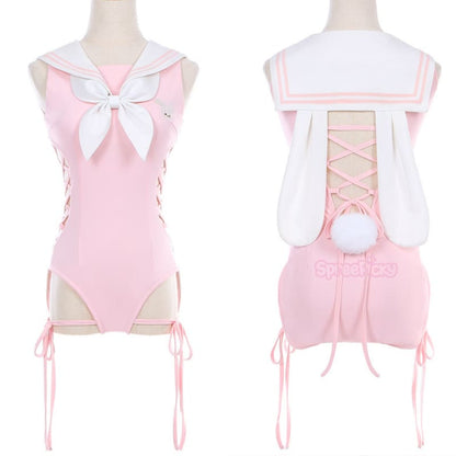 Kawaii Cute Pink/Blue/Navy Bunny Swimsuit MK17559