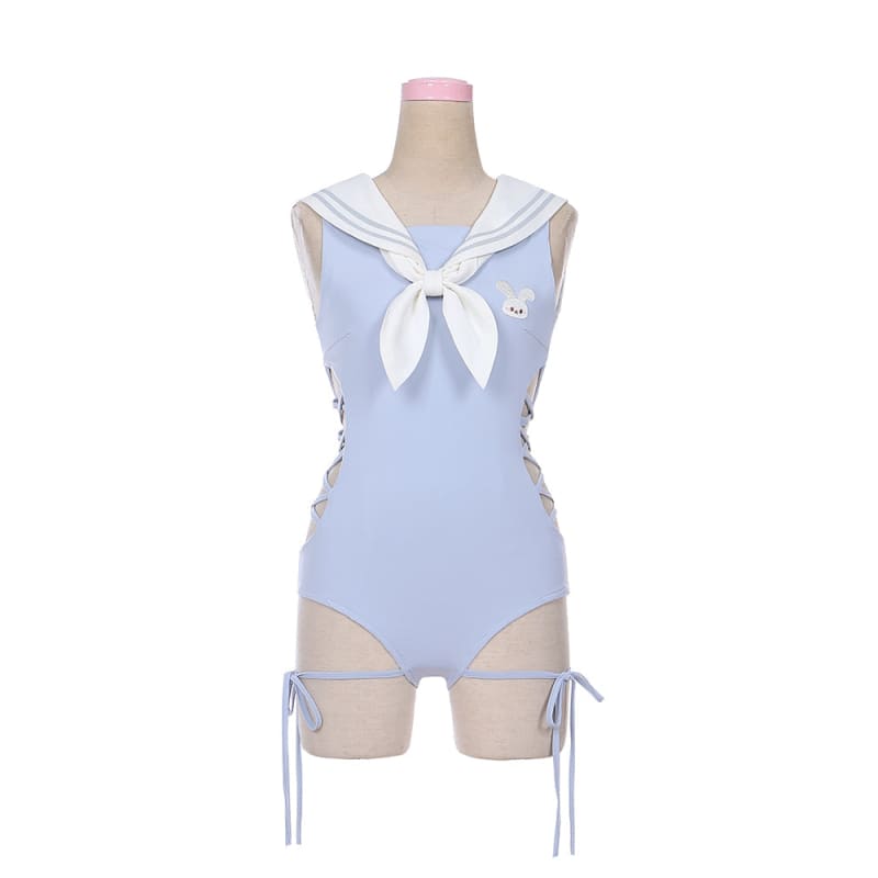 [Deposit/Reservation] Kawaii Cute Pink/Blue/Navy Bunny Swimsuit SP17559 - Harajuku Kawaii Fashion Anime Clothes Fashion Store - SpreePicky