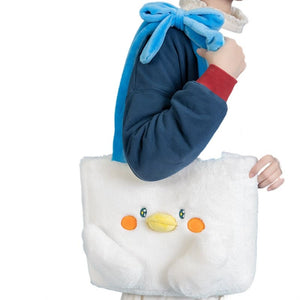 Kawaii Duck Plush Shoulder Bag - White