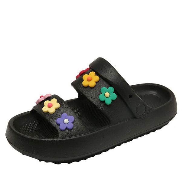 Kawaii Flower Sandals - EU 36-37 (US 6-6.5) / Black