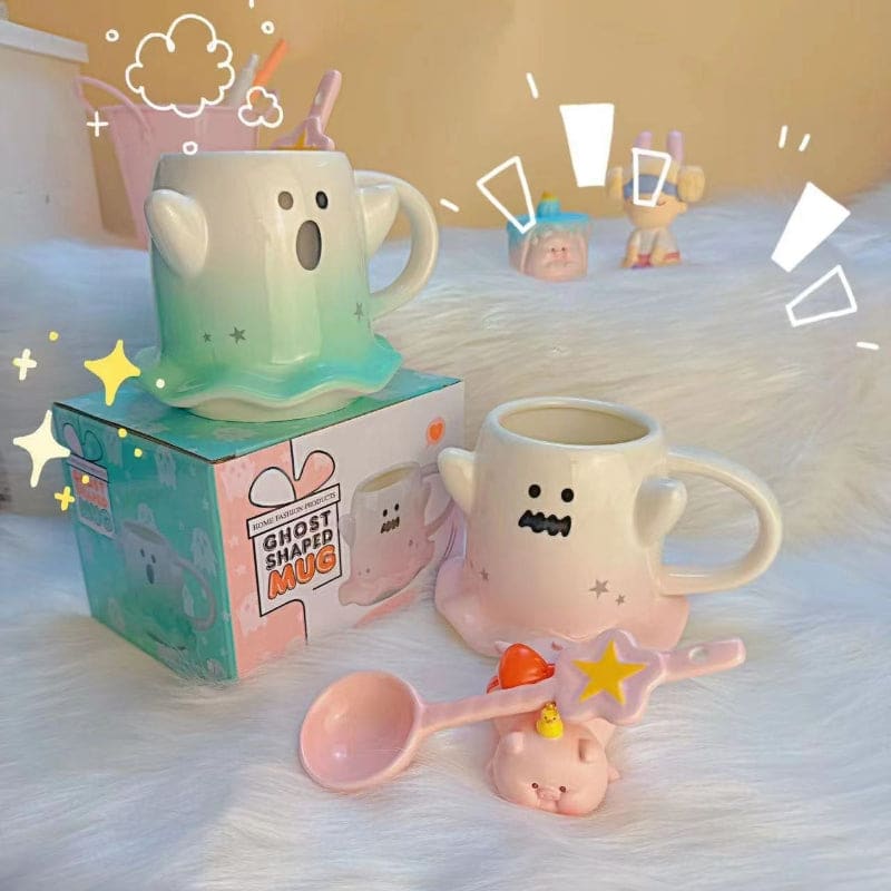 Kawaii Halloween Ghost Cup - Lovesickdoe