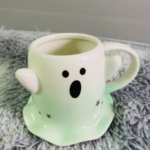 Kawaii Halloween Ghost Cup - Lovesickdoe - Green / no spoon