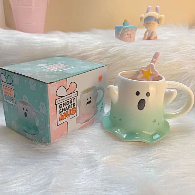 Kawaii Halloween Ghost Cup - Lovesickdoe - Green /