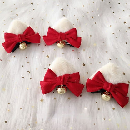 Kawaii Handmade Christmas Cat Ear Hair Clip MK16873