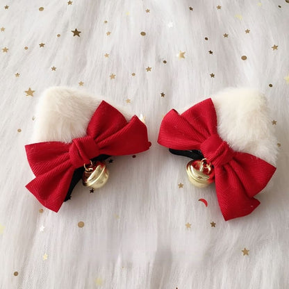 Kawaii Handmade Christmas Cat Ear Hair Clip MK16873