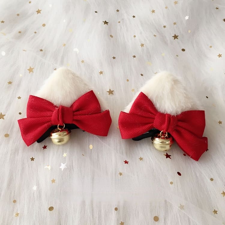 Kawaii Handmade Christmas Cat Ear Hair Clip MK16873