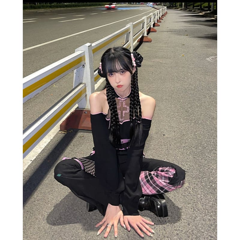Kawaii Harajuku Black Pink Outfits ON812 - outfit