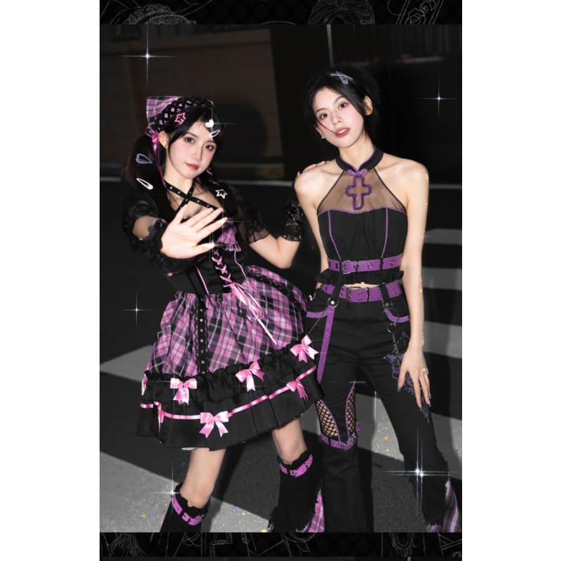 Kawaii Harajuku Black Pink Outfits ON812 - outfit