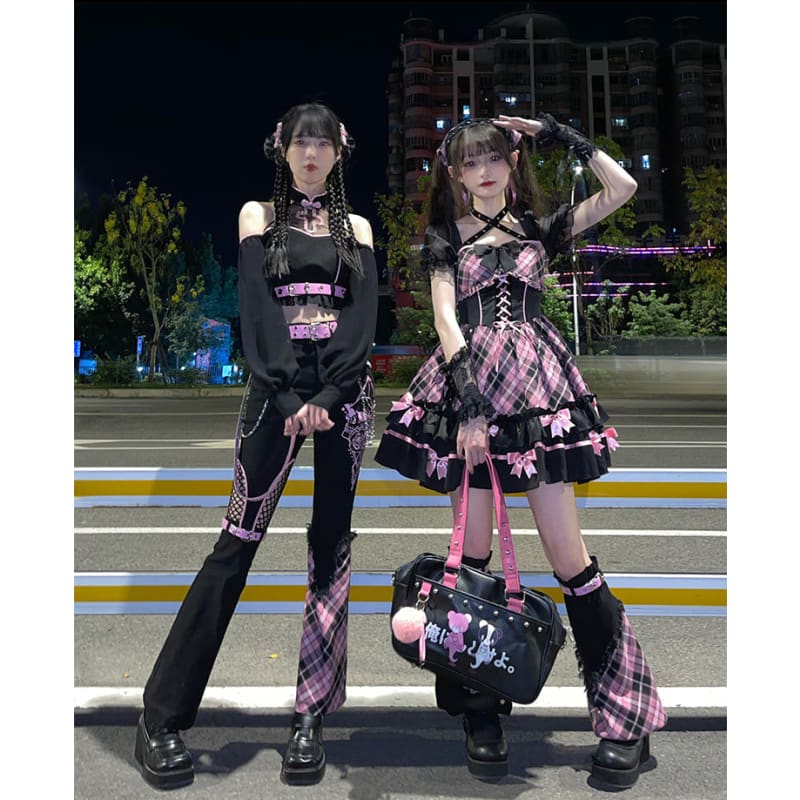 Kawaii Harajuku Black Pink Outfits ON812 - outfit