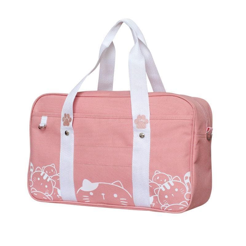 Kawaii JK Cat Cartoon Uniform Crossbody Bag - Pink