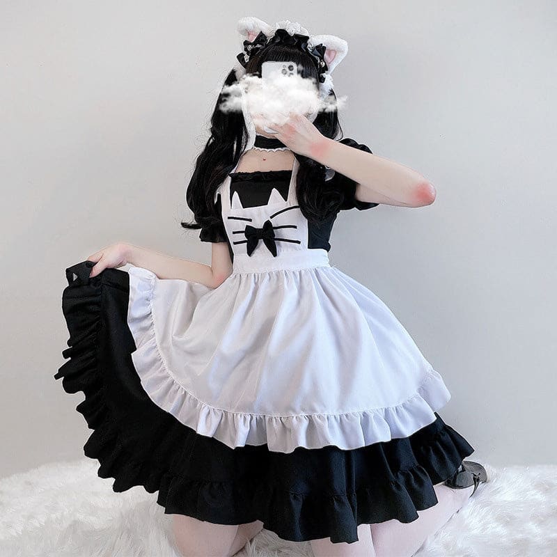 Kawaii Kitty Bow Lolita Maid Dress