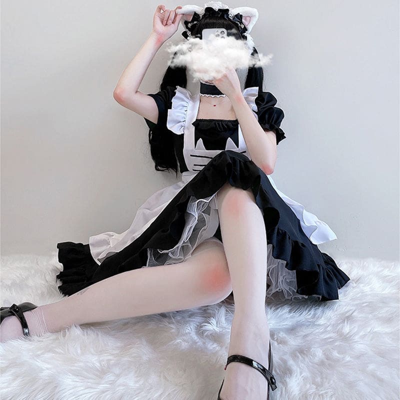 Kawaii Kitty Bow Lolita Maid Dress