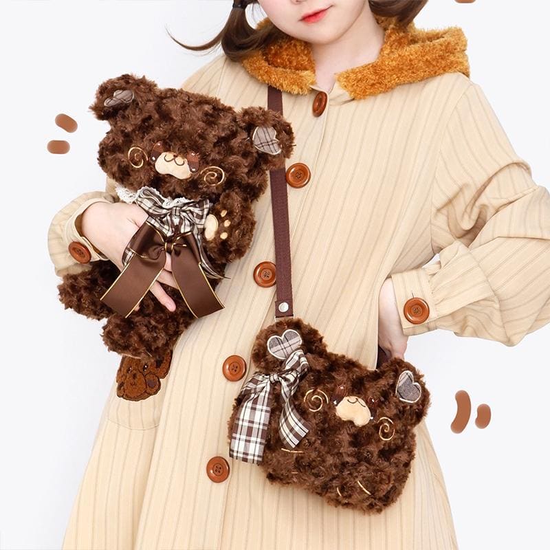 Kawaii Lolita Plush Bear JK Shoulder Bag MK16740