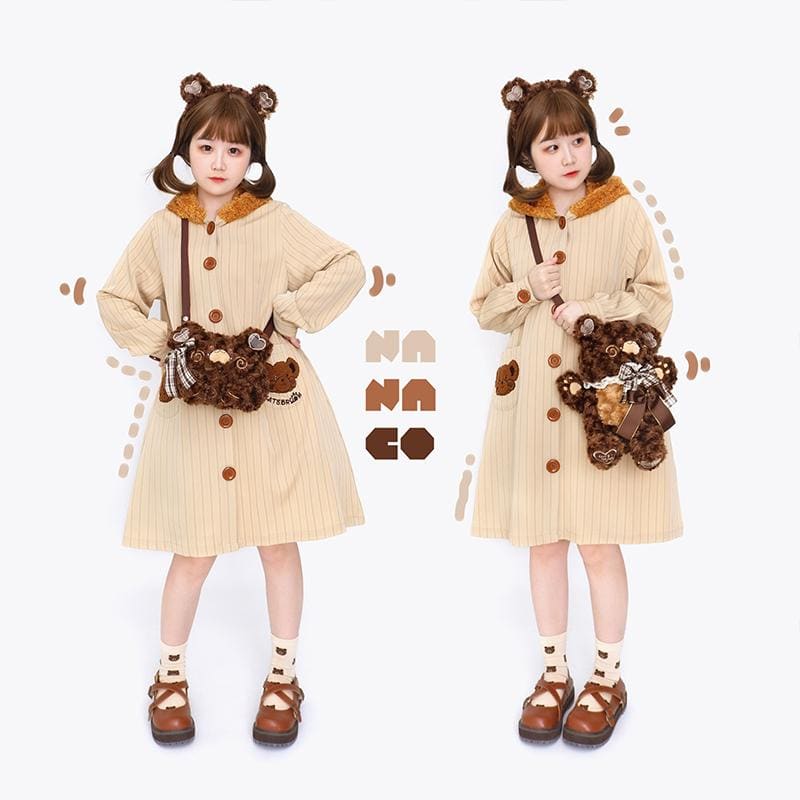 Kawaii Lolita Plush Bear JK Shoulder Bag MK16740