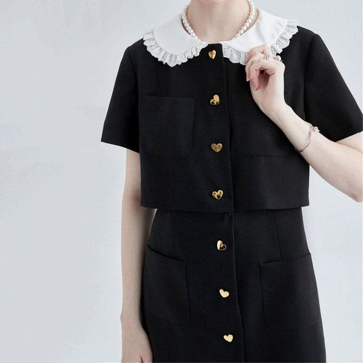 Kawaii Mini Black Dress - Dresses