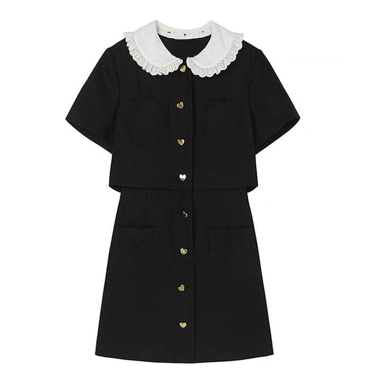 Kawaii Mini Black Dress - S / Black - Dresses