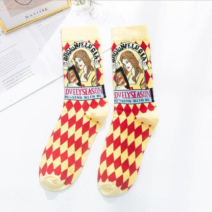 Kawaii Occident Fashion Colorful Print Socks MM2235