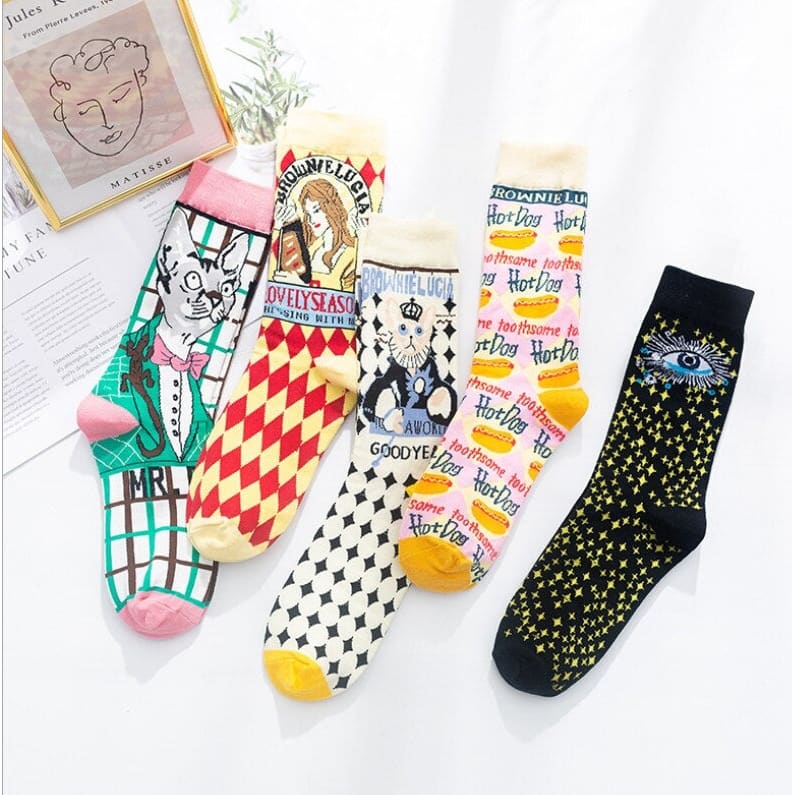 Kawaii Occident Fashion Colorful Print Socks MM2235