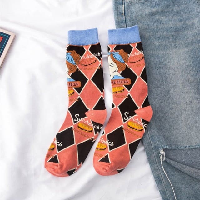 Kawaii Occident Fashion Colorful Print Socks MM2235