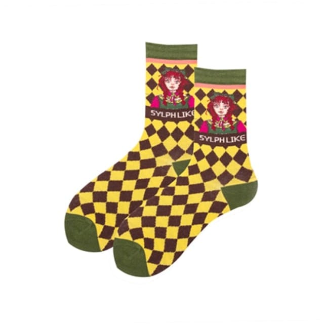 Kawaii Occident Fashion Colorful Print Socks MM2235