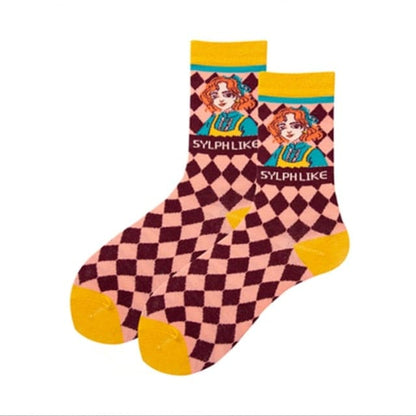 Kawaii Occident Fashion Colorful Print Socks MM2235