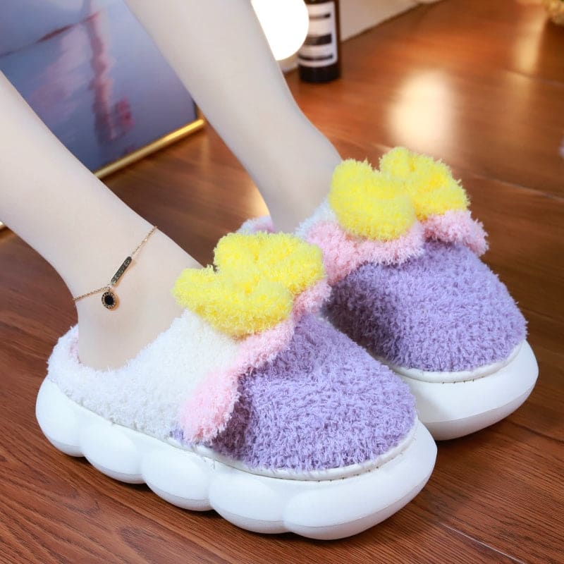 Kawaii Pastel Colors Cute Bow Slippers ON889 - 02 Purple /