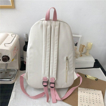 Kawaii Patchwork Large Capacity Waterproof Nylon Backpack