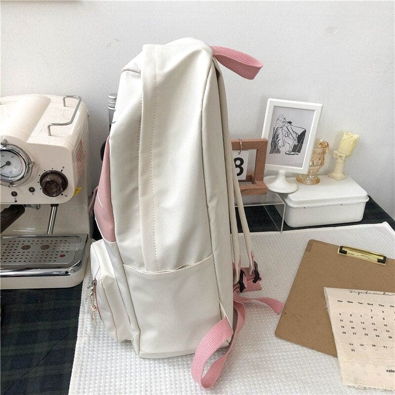 Kawaii Patchwork Large Capacity Waterproof Nylon Backpack