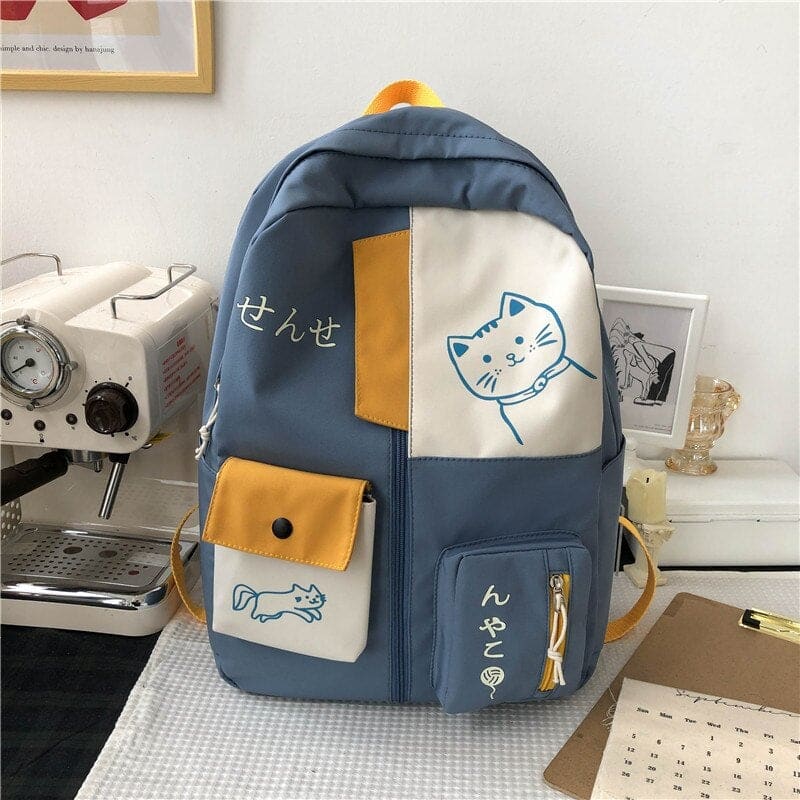 Kawaii Patchwork Large Capacity Waterproof Nylon Backpack